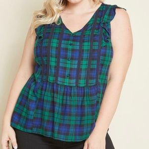 ModCloth Plaid Blouse - Size 1x